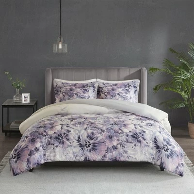 Outlet β€οΈ Madison Park 3pc Slade Cotton Printed Duvet Cover Set Purple π 2 Outlet β€οΈ Madison Park 3pc Slade Cotton Printed Duvet Cover Set Purple π - Image 2