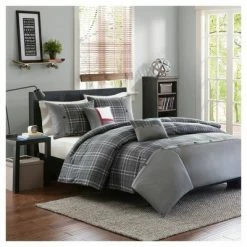 Coupon ✔️ Intelligent Design Gray Chet Plaid Print Button Multiple Piece Duvet Set ✨ -Bedding Sets & Collections Sales Shop unnamed file 10094