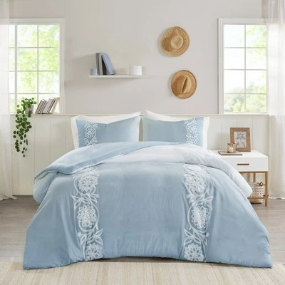 Wholesale π€© Madison Park Ellie Cotton Duvet Cover Set Blue π 3 Wholesale π€© Madison Park Ellie Cotton Duvet Cover Set Blue π - Image 3