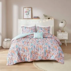 Buy ✨ Intelligent Design Gracie Floral Printed Ruched Duvet Set Pink/blue 😍 -Bedding Sets & Collections Sales Shop unnamed file 10144