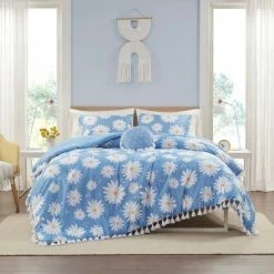 Promo 💯 Intelligent Design Full/Queen Daria Daisy Printed Duvet Cover Set with Tassels - Blue 🧨 -Bedding Sets & Collections Sales Shop unnamed file 10153