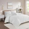 Promo 🧨 Intelligent Design Jemma Solid Clipped Jacquard Duvet Cover Set Ivory 👍