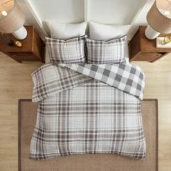 Budget 🤩 Madison Park Prewitt King/California King 3pc Cotton Printed Reversible Duvet Cover Set Gray 👍 -Bedding Sets & Collections Sales Shop unnamed file 10190