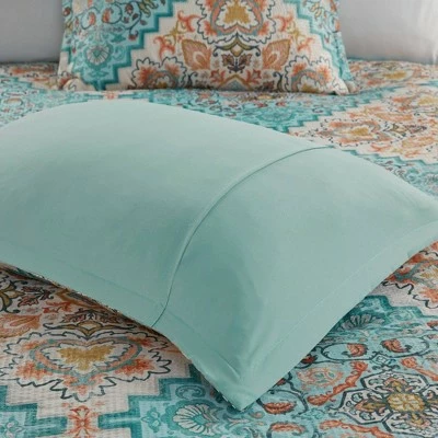 Discount π Intelligent Design Twin/Twin XL Kalani Seersucker Boho Printed Duvet Cover Set Teal π 5 Discount π Intelligent Design Twin/Twin XL Kalani Seersucker Boho Printed Duvet Cover Set Teal π - Image 5