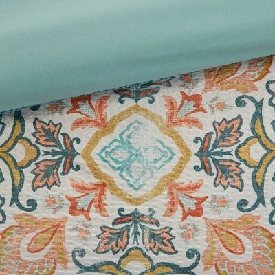 Discount π Intelligent Design Twin/Twin XL Kalani Seersucker Boho Printed Duvet Cover Set Teal π 6 Discount π Intelligent Design Twin/Twin XL Kalani Seersucker Boho Printed Duvet Cover Set Teal π - Image 6