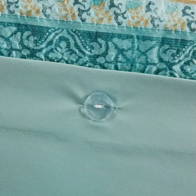 Discount π Intelligent Design Twin/Twin XL Kalani Seersucker Boho Printed Duvet Cover Set Teal π 7 Discount π Intelligent Design Twin/Twin XL Kalani Seersucker Boho Printed Duvet Cover Set Teal π - Image 7