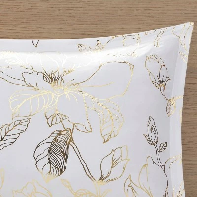 Discount π Intelligent Design Megan Metallic Printed Floral Duvet Cover Set π₯ 5 Discount π Intelligent Design Megan Metallic Printed Floral Duvet Cover Set π₯ - Image 5