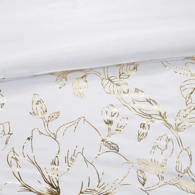 Discount π Intelligent Design Megan Metallic Printed Floral Duvet Cover Set π₯ 8 Discount π Intelligent Design Megan Metallic Printed Floral Duvet Cover Set π₯ - Image 8