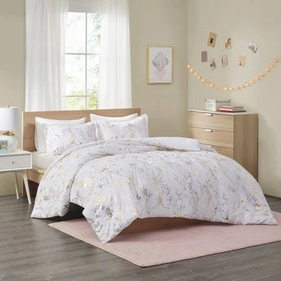 Discount π Intelligent Design Megan Metallic Printed Floral Duvet Cover Set π₯ 14 Discount π Intelligent Design Megan Metallic Printed Floral Duvet Cover Set π₯ - Image 14