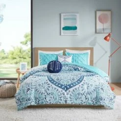 Hot Sale ⌛ Intelligent Design Tricia Boho Medallion Printed Duvet Set Aqua 👍 -Bedding Sets & Collections Sales Shop unnamed file 10293
