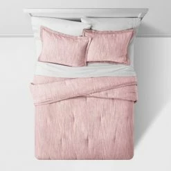 Buy ❤️ Family-Friendly Comforter & Sham Set Chambray - Threshold™ Blush 👏