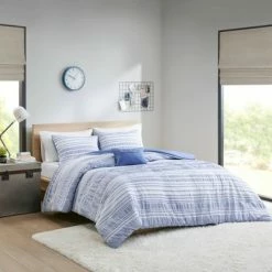 Discount ❤️ Intelligent Design Cameron Striped Duvet Cover Set Gray 🎉