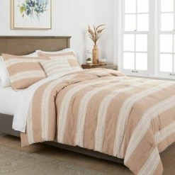 Discount 🎉 Chambray Yarn Dye Stripe Comforter & Sham Set - Threshold™ Brown 🌟