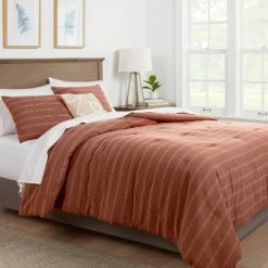 Budget ✔️ Simple Woven Stripe Comforter & Sham Set - Threshold™ Cognac 🧨