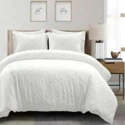 Coupon ❤️ Lush Decor 3pc Diamond Clip Jacquard Duvet Cover Set White - Lush Décor 🎁 -Bedding Sets & Collections Sales Shop unnamed file 10497