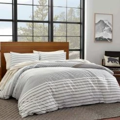 Best reviews of 💯 Eddie Bauer - Cooper Stripe Reversible Duvet Cover & Sham Set Beige 💯 -Bedding Sets & Collections Sales Shop unnamed file 10633