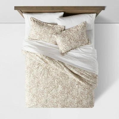 Top 10 🎁 Reversible Neutral Botanical Family-Friendly Comforter & Sham Set - Threshold™ Neutral Floral ❤️ 2 Top 10 🎁 Reversible Neutral Botanical Family-Friendly Comforter & Sham Set - Threshold™ Neutral Floral ❤️ - Image 2