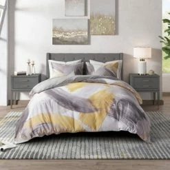 Hot Sale ✔️ Andie Cotton Printed Duvet Cover Set - CosmoLiving by Cosmopolitan Navy Blue 😀 -Bedding Sets & Collections Sales Shop unnamed file 10787