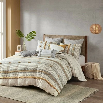 New π Ink+Ivy 3pc Cody Cotton Duvet Cover Set Yellow/gray β 1 New π Ink+Ivy 3pc Cody Cotton Duvet Cover Set Yellow/gray β
