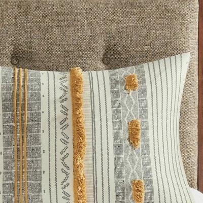 New π Ink+Ivy 3pc Cody Cotton Duvet Cover Set Yellow/gray β 4 New π Ink+Ivy 3pc Cody Cotton Duvet Cover Set Yellow/gray β - Image 4