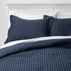 Best reviews of 👍 Family Friendly Stripe Comforter & Pillow Sham Set Navy - Threshold™ 💯 -Bedding Sets & Collections Sales Shop unnamed file 1107