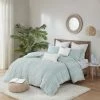 Hot Sale 🎉 Ink+Ivy Kara Cotton Jacquard Duvet Cover Mini Set Aqua 🧨