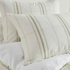 Best Sale 😀 Camden Organic Cotton Yarn Dyed Oversized Duvet Set- Clean Spaces Taupe ❤️ -Bedding Sets & Collections Sales Shop unnamed file 11098