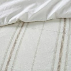 Best Sale 😀 Camden Organic Cotton Yarn Dyed Oversized Duvet Set- Clean Spaces Taupe ❤️ -Bedding Sets & Collections Sales Shop unnamed file 11100