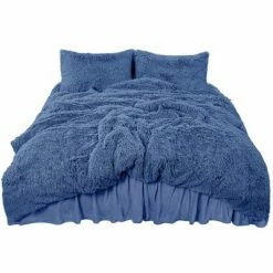 Deals π 4 Pcs Plush Shaggy Duvet Cover Set with Bedskirt & Pillowcases - PiccoCasa π