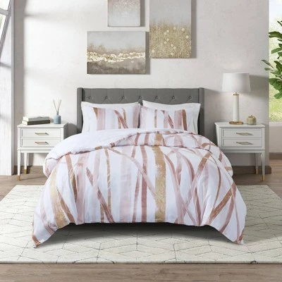 Coupon π Jorja Cotton Metallic Printed Duvet Cover Set - CosmoLiving By Cosmopolitan Blush/gold π 2 Coupon π Jorja Cotton Metallic Printed Duvet Cover Set - CosmoLiving By Cosmopolitan Blush/gold π - Image 2