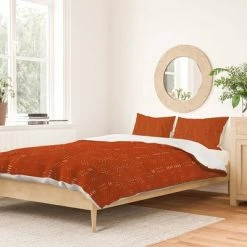 Best Pirce 🎁 Grace Saona Pattern Terracota Duvet Set - Deny Designs Orange 🎁