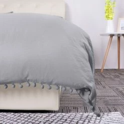 Flash Sale 😀 2 Pieces Soft Washed Polyester Pompon Bedding Duvet Cover Set - PiccoCasa 👍 -Bedding Sets & Collections Sales Shop unnamed file 11538