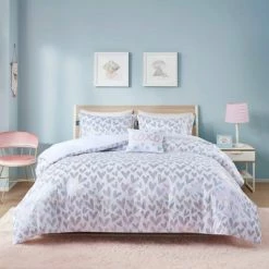 Outlet ❤️ Mi Zone Josie Iridescent Metallic Heart Printed Duvet Set 👍 -Bedding Sets & Collections Sales Shop unnamed file 11550