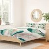 Coupon 💯 Floral Zoe Wodarz Painterly Palm Duvet Cover Set Green - Deny Designs 🌟