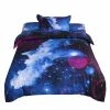 Coupon 😀 3 Pcs Polyester Galaxy Sky Cosmos Night Pattern 3D Printed Bedding Sets Sky Blue - PiccoCasa 🌟