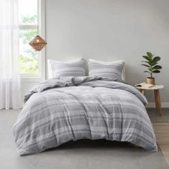 Buy 🎉 Ansley Striped Organic Cotton Yarn Dyed Duvet Set - Clean Spaces Indigo 🔔 -Bedding Sets & Collections Sales Shop unnamed file 11831