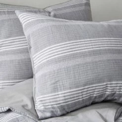 Buy 🎉 Ansley Striped Organic Cotton Yarn Dyed Duvet Set - Clean Spaces Indigo 🔔 -Bedding Sets & Collections Sales Shop unnamed file 11832