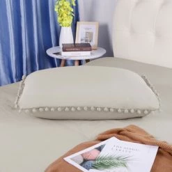 Best deal ⭐ 3 Pcs Washed Polyester with Pompoms Tassels Bedding Sets Queen Tan - PiccoCasa 🔥 -Bedding Sets & Collections Sales Shop unnamed file 11913