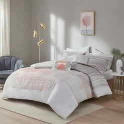 Flash Sale π Urban Habitat Tory 5pc Cotton Printed Duvet Cover Set Blush/Gray π§¨