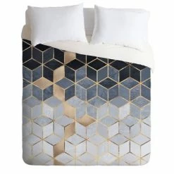 Cheap ✔️ Elisabeth Fredriksson Gradient Cubes Duvet Cover Set - Deny Designs Blue ⌛
