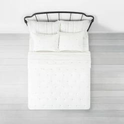 New ❤️ Hearth & Hand With Magnolia X Stitch Comforter Set Collection Sour Cream - Hearth & Hand™ with Magnolia ❤️