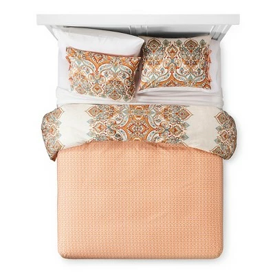 Budget ✔️ 3pc Full/Queen Anya Reversible Duvet Cover and Sham Set Orange - Mudhut 🌟 2 Budget ✔️ 3pc Full/Queen Anya Reversible Duvet Cover and Sham Set Orange - Mudhut 🌟 - Image 2