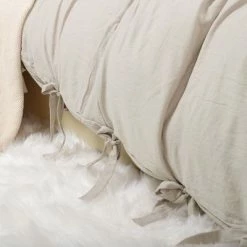 Best Sale ✔️ 3 Pcs Washed Cotton Solid with Bowknot Closure Design Bedding Sets Queen Tan - PiccoCasa 🔔 -Bedding Sets & Collections Sales Shop unnamed file 12022