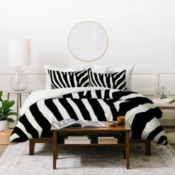 New 🔔 Deny Designs Natalie Baca Zebra Stripes Duvet Set Black/white 🔥