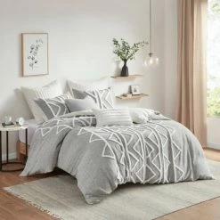 Top 10 π Ink+Ivy Hayes Chenille Cotton Duvet Set Gray π₯