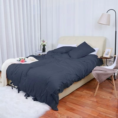 Brand new 𧨠3 Pieces Washed Microfiber Polyester Comforter Duvet Cover Bedding Set - PiccoCasa π 4 Brand new 𧨠3 Pieces Washed Microfiber Polyester Comforter Duvet Cover Bedding Set - PiccoCasa π - Image 4