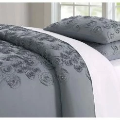 Coupon 🌟 Christian Siriano Pretty Petals Duvet Cover Set Gray 🔔 -Bedding Sets & Collections Sales Shop unnamed file 12393