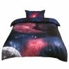 Hot Sale 👏 2 Pcs Queen Polyester Sky Cosmos Night Pattern 3D Printed Bedding Sets Fuchsia - PiccoCasa 🔥