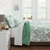 New 👏 Geo Printed Microfiber Comforter Set with White Sheets - Room Essentials™ Light Green 🧨