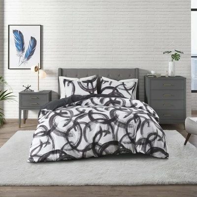 Deals π CosmoLiving By Cosmopolitan Anaya Cotton Printed 3pc Duvet Set Black/white π 2 Deals π CosmoLiving By Cosmopolitan Anaya Cotton Printed 3pc Duvet Set Black/white π - Image 2